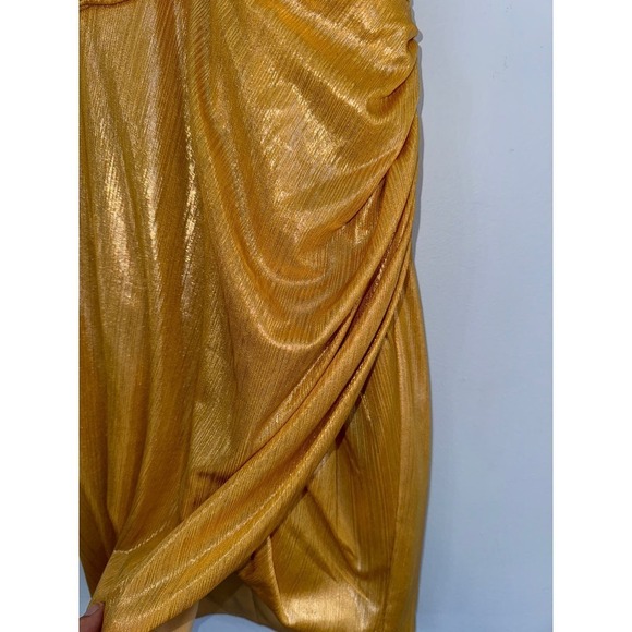 Ieena for Mac Duggal Size 2 NWT Mini Gold Halter Dress - Picture 4 of 8